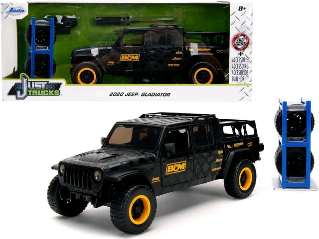 Alt view image 3 of 6 - 2020 Jeep Gladiator Pickup Truck "B&M" Black with Graphics with Extra Wheels "Just Trucks" Series 1/24 Diecast Model Car by Jada