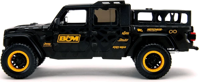Alt view image 4 of 6 - 2020 Jeep Gladiator Pickup Truck "B&M" Black with Graphics with Extra Wheels "Just Trucks" Series 1/24 Diecast Model Car by Jada