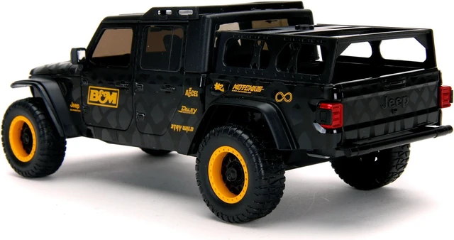 Alt view image 5 of 6 - 2020 Jeep Gladiator Pickup Truck "B&M" Black with Graphics with Extra Wheels "Just Trucks" Series 1/24 Diecast Model Car by Jada