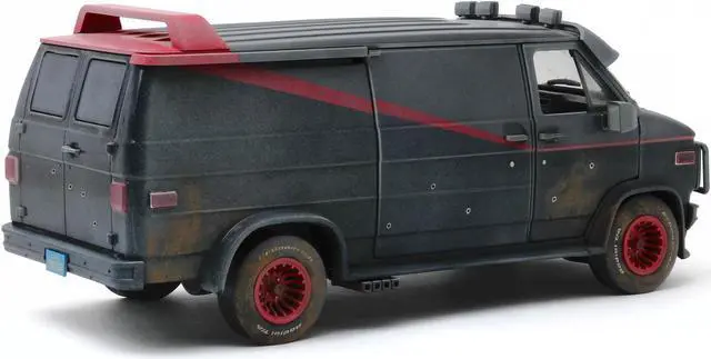 Alt view image 5 of 8 - 1983 GMC Vandura Black Weathered Version with Bullet Holes "The A-Team" (1983-1987) TV Series 1/18 Diecast Model Car by Greenlight