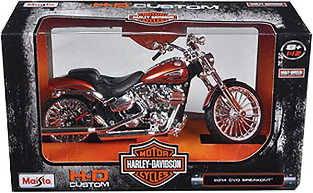 Alt view image 4 of 4 - 2014 Harley Davidson CVO Breakout Orange 1/12 Diecast Motorcycle Model by Maisto