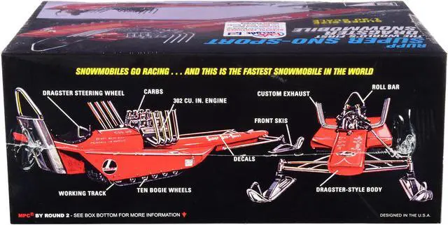 Alt view image 5 of 6 - Skill 2 Model Kit Rupp Super Sno-Sport Snowmobile Dragster (The World's First) 1/20 Scale Model by MPC