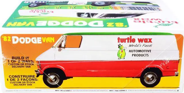 Alt view image 5 of 6 - Skill 2 Model Kit 1982 Dodge Van Custom "Turtle Wax" 2-in-1 Kit 1/25 Scale Model by MPC