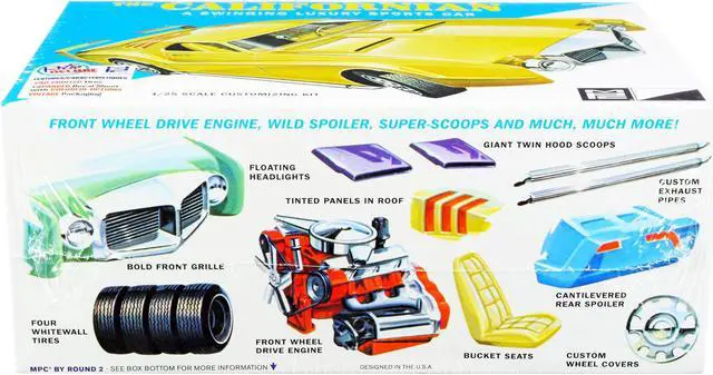 Alt view image 4 of 6 - Skill 2 Model Kit 1968 Oldsmobile Toronado Custom "The Californian" 1/25 Scale Model by MPC