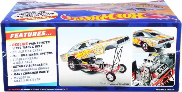 Alt view image 5 of 6 - Skill 2 Model Kit 1969 Dodge Charger Funny Car "Hot Wheels" 1/25 Scale Model by Polar Lights