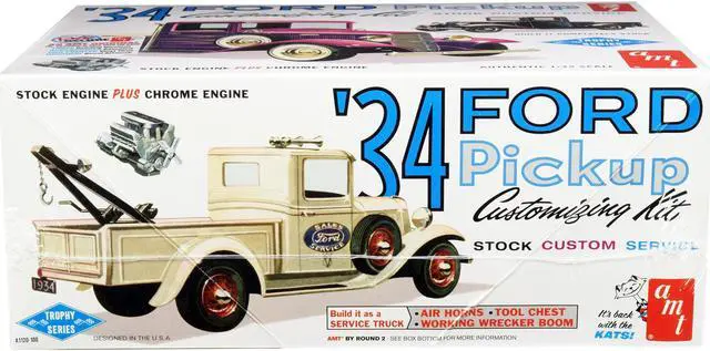 Alt view image 4 of 6 - Skill 2 Model Kit 1934 Ford Pickup Truck 3 in 1 Kit "Trophy Series" 1/25 Scale Model by AMT