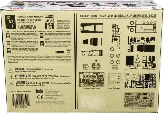 Alt view image 6 of 6 - Skill 2 Model Kit 1934 Ford Pickup Truck 3 in 1 Kit "Trophy Series" 1/25 Scale Model by AMT