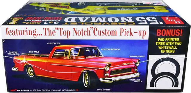 Alt view image 5 of 7 - Skill 2 Model Kit 1955 Chevrolet Nomad 3-In-1 Kit "Trophy Series" 1/25 Scale Model By Amt