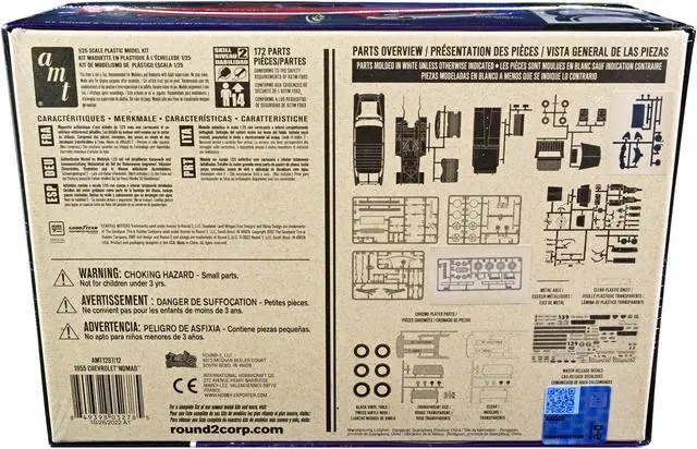 Alt view image 7 of 7 - Skill 2 Model Kit 1955 Chevrolet Nomad 3-In-1 Kit "Trophy Series" 1/25 Scale Model By Amt