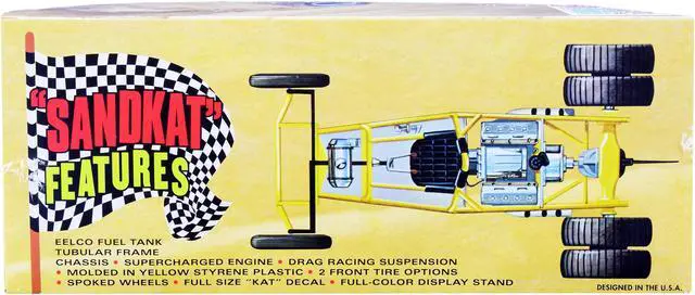 Alt view image 4 of 6 - Skill 2 Model Kit Sandkat Dune Dragster 1/25 Scale Model by AMT