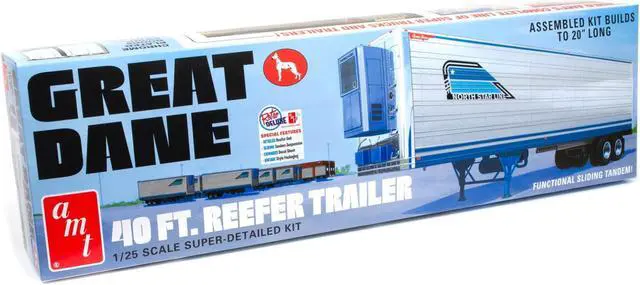 Alt view image 3 of 6 - Skill 3 Model Kit Great Dane 40 Ft. Reefer Refrigerated Trailer 1/25 Scale Model by AMT