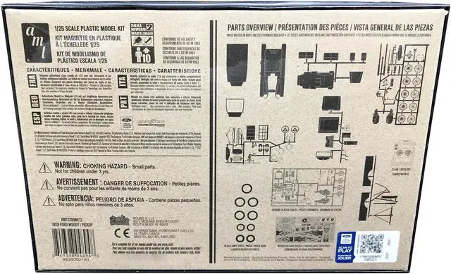 Alt view image 6 of 6 - Skill 2 Model Kit 1929 Ford Woody Pickup 4-in-1 Kit with Bike 1/25 Scale Model by AMT