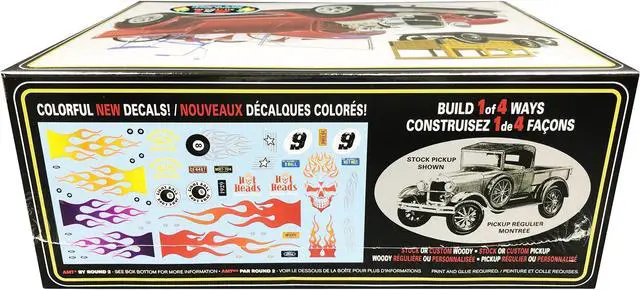 Alt view image 5 of 6 - Skill 2 Model Kit 1929 Ford Woody Pickup 4-in-1 Kit with Bike 1/25 Scale Model by AMT