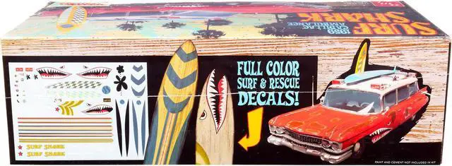 Alt view image 5 of 6 - Skill 2 Model Kit 1959 Cadillac Ambulance "Surf Shark" 1/25 Scale Models by AMT