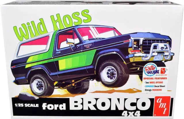 Alt view image 6 of 12 - Skill 2 Model Kit Ford Bronco 4X4 "Wild Hoss" 1/25 Scale Model by AMT