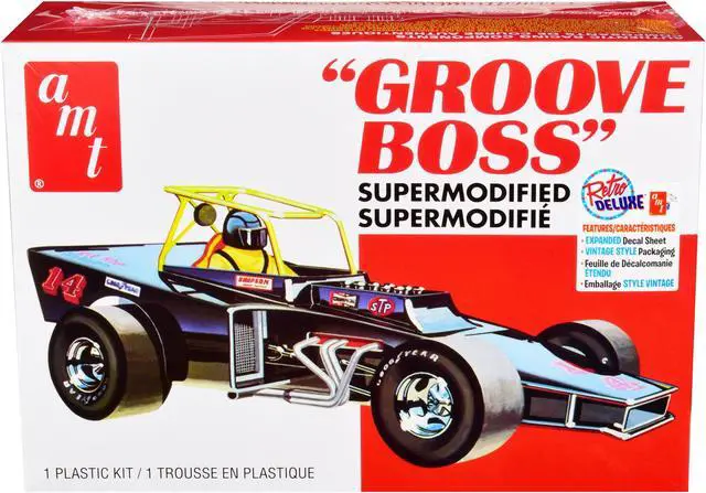 Alt view image 6 of 12 - Skill 2 Model Kit "Groove Boss" Supermodified Racer 1/25 Scale Model by AMT