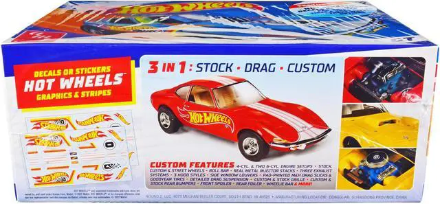 Alt view image 6 of 12 - Skill 2 Model Kit Hot Wheels Opel GT 3-in-1 Kit 1/25 Scale Model by AMT