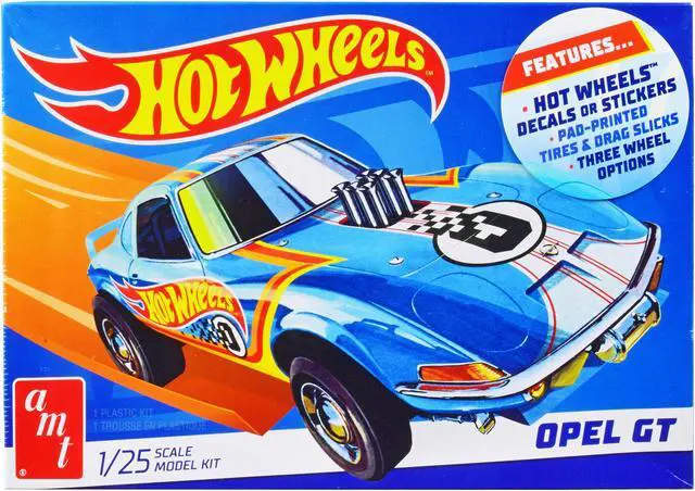 Alt view image 5 of 12 - Skill 2 Model Kit Hot Wheels Opel GT 3-in-1 Kit 1/25 Scale Model by AMT