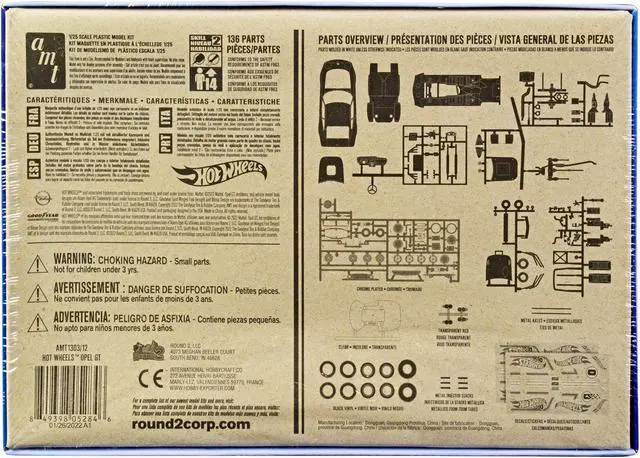 Alt view image 8 of 12 - Skill 2 Model Kit Hot Wheels Opel GT 3-in-1 Kit 1/25 Scale Model by AMT