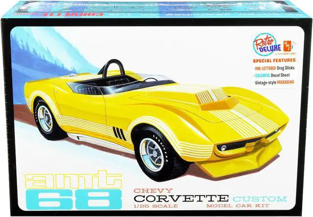 Alt view image 3 of 6 - Skill 2 Model Kit 1968 Chevrolet Corvette Custom 1/25 Scale Model by AMT
