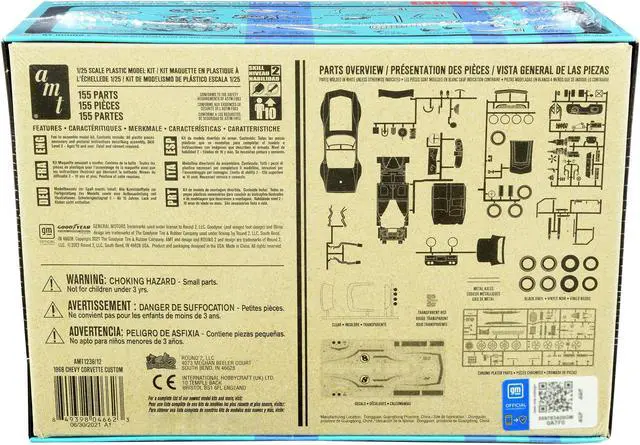 Alt view image 6 of 6 - Skill 2 Model Kit 1968 Chevrolet Corvette Custom 1/25 Scale Model by AMT