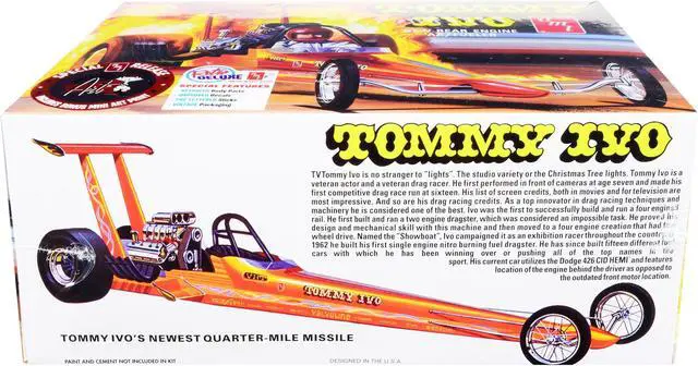 Alt view image 4 of 6 - Skill 2 Model Kit Tommy Ivo Rear Engine Dragster 1/25 Scale Model by AMT