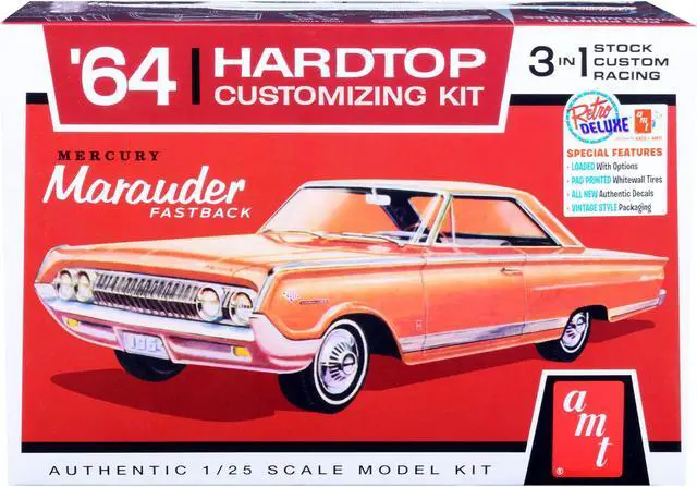 Alt view image 3 of 6 - Skill 2 Model Kit 1964 Mercury Marauder Fastback 3-in-1 Kit 1/25 Scale Model by AMT