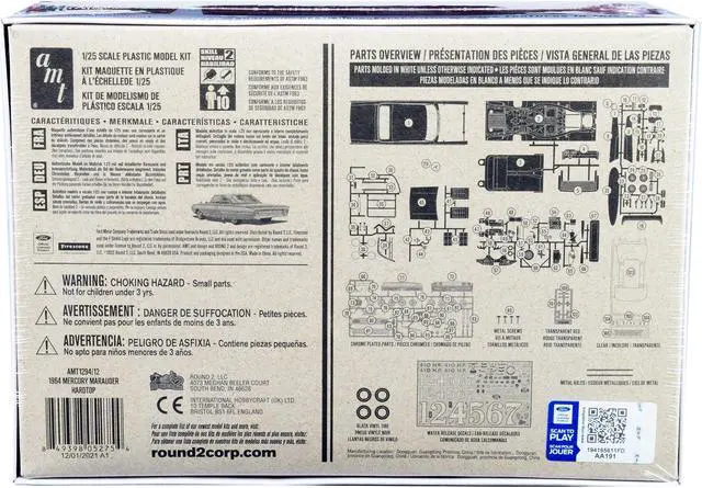 Alt view image 6 of 6 - Skill 2 Model Kit 1964 Mercury Marauder Fastback 3-in-1 Kit 1/25 Scale Model by AMT