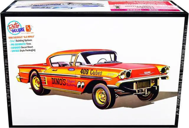 Alt view image 3 of 6 - Skill 2 Model Kit 1958 Chevrolet Impala "Ala-Impala" 3-in-1 Kit 1/25 Scale Model by AMT