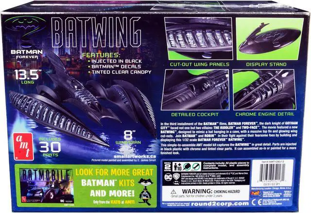 Alt view image 9 of 12 - Skill 2 Model Kit Batwing "Batman Forever" (1995) Movie 1/32 Scale Model by AMT