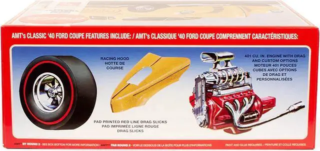 Alt view image 6 of 10 - Skill 3 Model Kit 1940 Ford Coupe "Coca-Cola" 1/25 Scale Model by AMT