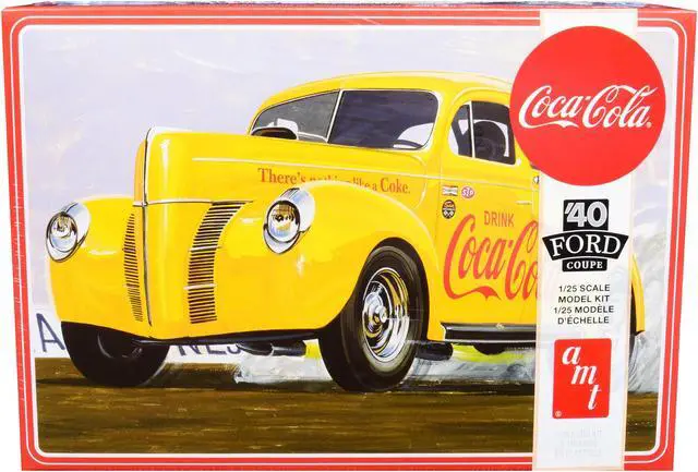 Alt view image 5 of 10 - Skill 3 Model Kit 1940 Ford Coupe "Coca-Cola" 1/25 Scale Model by AMT