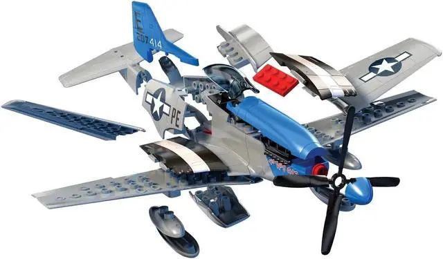 Alt view image 4 of 5 - Skill 1 Model Kit D-Day P-51D- Mustang Snap Together Painted Plastic Model Airplane Kit by Airfix Quickbuild