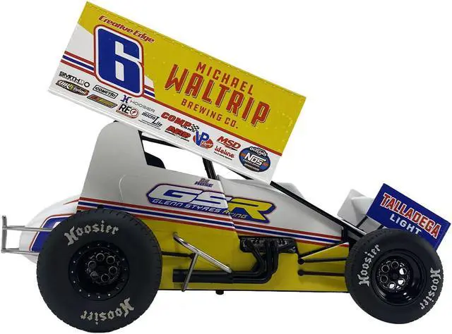 Alt view image 3 of 5 - Winged Sprint Car #6 "Michael Waltrip Brewing Co." Glenn Styres Racing "World of Outlaws" (2024) 1/18 Diecast Model Car by ACME