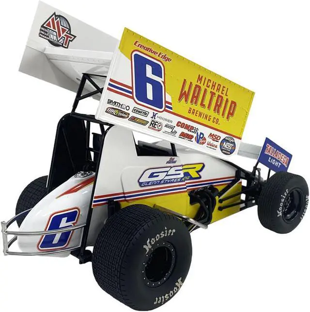 Alt view image 4 of 5 - Winged Sprint Car #6 "Michael Waltrip Brewing Co." Glenn Styres Racing "World of Outlaws" (2024) 1/18 Diecast Model Car by ACME