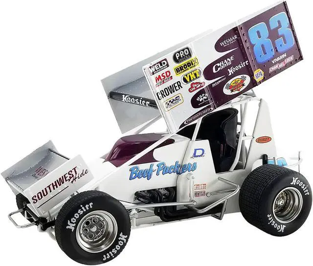 Main image of Winged Sprint Car #83 Danny Lasoski "Beef Packers" "National Sprint Car Hall of Fame" 1/18 Diecast Model Car by ACME
