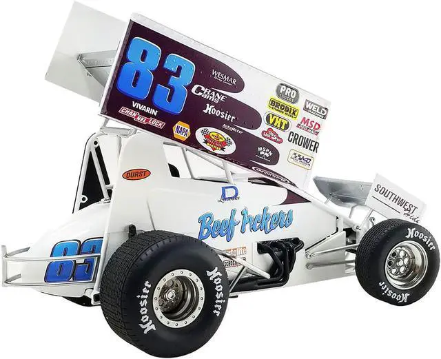 Alt view image 5 of 6 - Winged Sprint Car #83 Danny Lasoski "Beef Packers" "National Sprint Car Hall of Fame" 1/18 Diecast Model Car by ACME