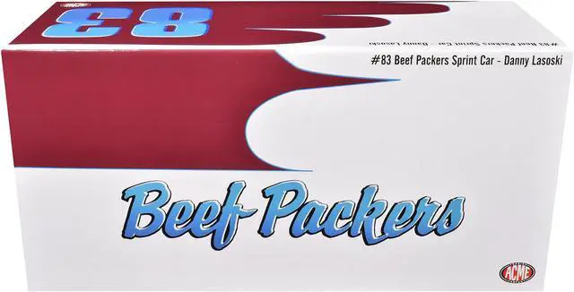 Alt view image 6 of 6 - Winged Sprint Car #83 Danny Lasoski "Beef Packers" "National Sprint Car Hall of Fame" 1/18 Diecast Model Car by ACME