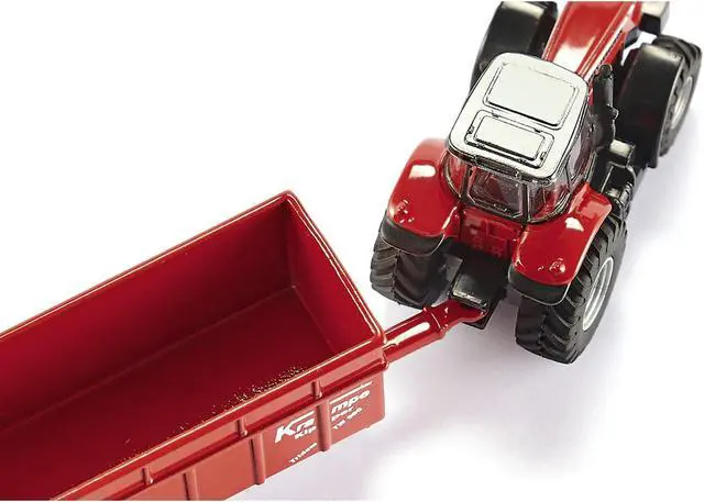 Alt view image 5 of 6 - Massey Ferguson 8480 Dyna VT Tractor Red with Silver Top and Krampe Dump Trailer Red 1/87 (HO) Diecast Models by Siku