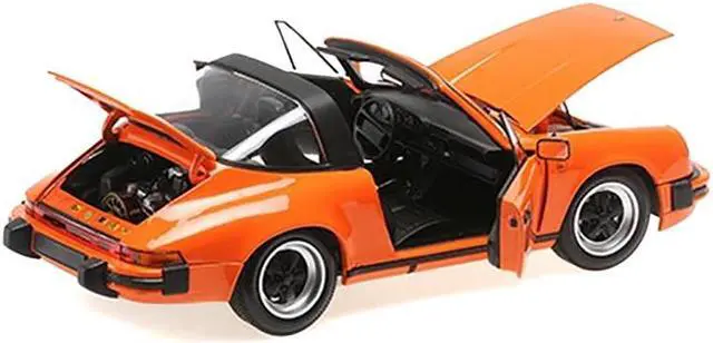 Alt view image 3 of 4 - 1983 Porsche 911 Carrera Targa 3.2 Orange 1/18 Diecast Model Car by Minichamps