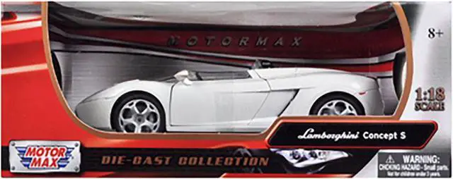Alt view image 3 of 3 - Lamborghini Concept S Pearl White 1/18 Diecast Car Model by Motormax