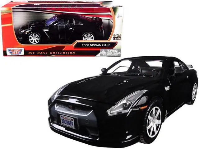 Main image of 2008 Nissan GT-R R35 Gloss Black 1/24 Diecast Model Car by Motormax
