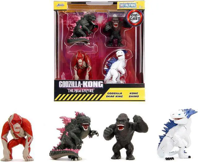 Main image of Set of 4 Diecast Figures "Godzilla x Kong: The New Empire" (2024) Movie "Metalfigs" Series Diecast Models by Jada