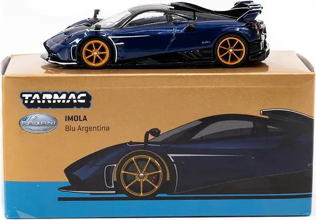 Alt view image 3 of 3 - Pagani Imola Argentina Blue Metallic with Black Top "Global64" Series 1/64 Diecast Model by Tarmac Works