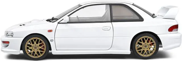 Alt view image 3 of 5 - 1998 Subaru Impreza 22B RHD (Right Hand Drive) Pure White with Gold Wheels 1/18 Diecast Model Car by Solido