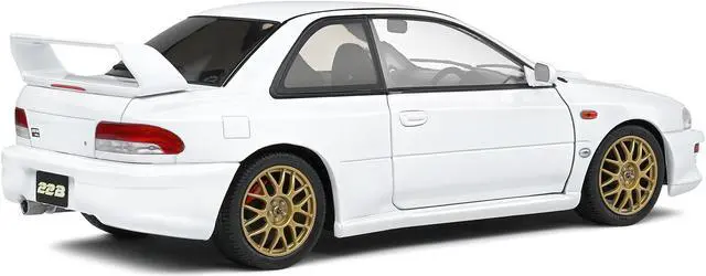 Alt view image 5 of 5 - 1998 Subaru Impreza 22B RHD (Right Hand Drive) Pure White with Gold Wheels 1/18 Diecast Model Car by Solido