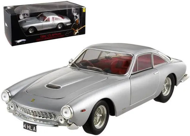 Main image of Ferrari 250 GT Berlinetta Lusso RHD Eric Clapton's Car Silver w/ Red Interior "Elite Edition" 1/18 Diecast Model Car Hot Wheels