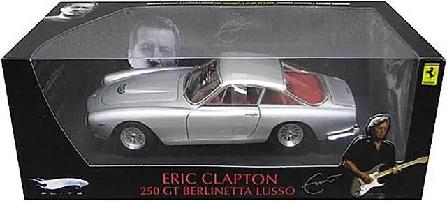 Alt view image 3 of 3 - Ferrari 250 GT Berlinetta Lusso RHD Eric Clapton's Car Silver w/ Red Interior "Elite Edition" 1/18 Diecast Model Car Hot Wheels