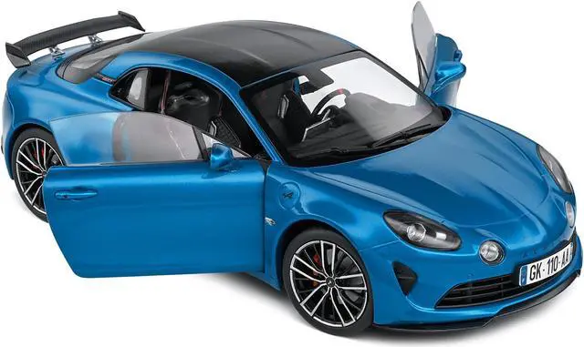 Alt view image 2 of 5 - 2023 Alpine A110S Pack Aero Bleu Alpine Blue Metallic with Black Top 1/18 Diecast Model Car by Solido