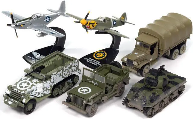 Alt view image 2 of 6 - "Military" Set A of 6 pieces 2024 Release 1 Limited Edition 1/64 Diecast Model Cars by Johnny Lightning